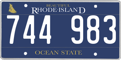RI license plate 744983
