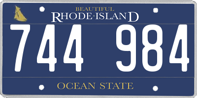 RI license plate 744984