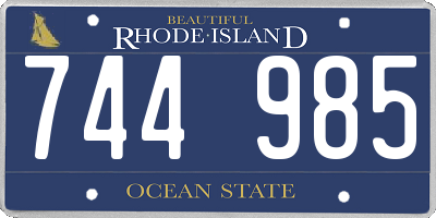 RI license plate 744985