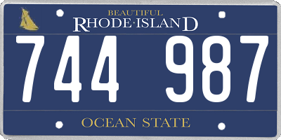 RI license plate 744987