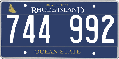 RI license plate 744992