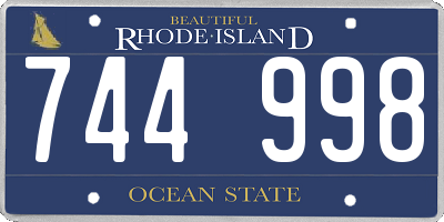 RI license plate 744998