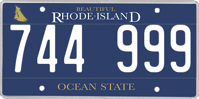 RI license plate 744999