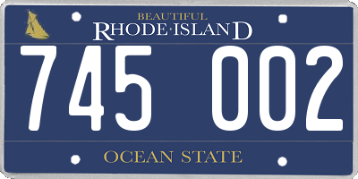RI license plate 745002