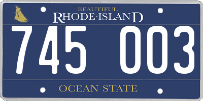 RI license plate 745003
