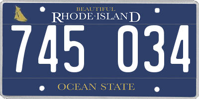RI license plate 745034