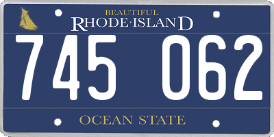 RI license plate 745062