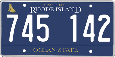 RI license plate 745142