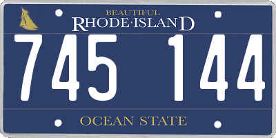 RI license plate 745144