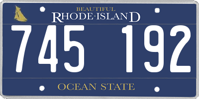 RI license plate 745192