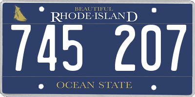RI license plate 745207