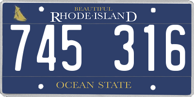 RI license plate 745316