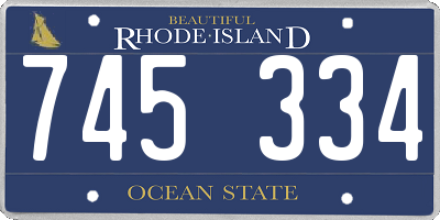 RI license plate 745334