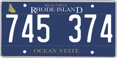 RI license plate 745374