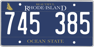 RI license plate 745385