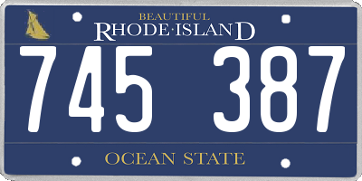 RI license plate 745387
