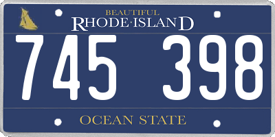 RI license plate 745398