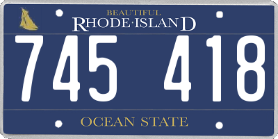 RI license plate 745418