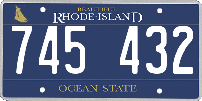 RI license plate 745432