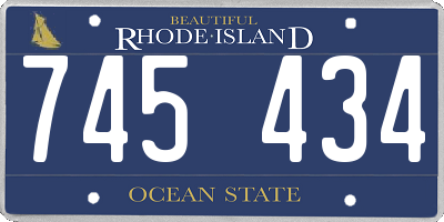 RI license plate 745434