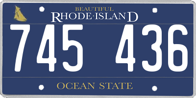 RI license plate 745436