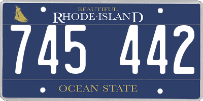 RI license plate 745442