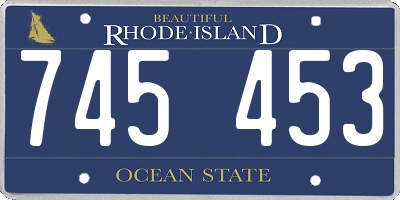 RI license plate 745453