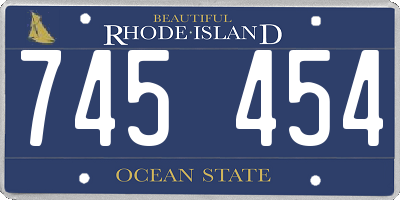RI license plate 745454