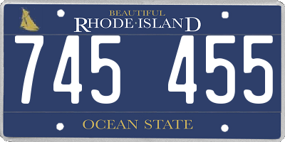 RI license plate 745455