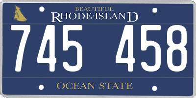 RI license plate 745458