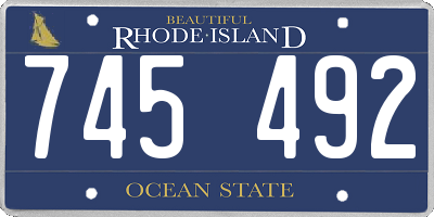 RI license plate 745492