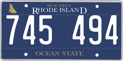 RI license plate 745494