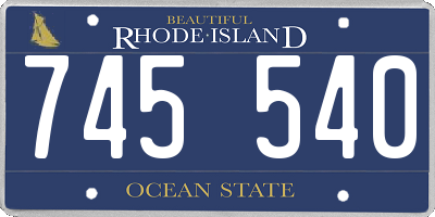 RI license plate 745540