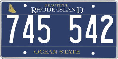 RI license plate 745542