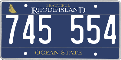 RI license plate 745554