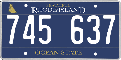 RI license plate 745637
