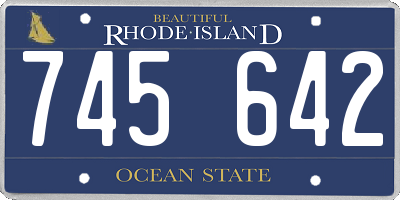 RI license plate 745642