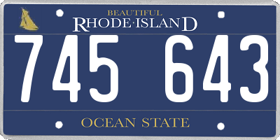 RI license plate 745643
