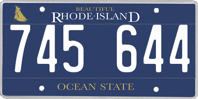 RI license plate 745644