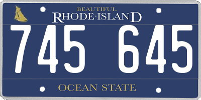RI license plate 745645