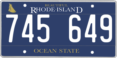 RI license plate 745649