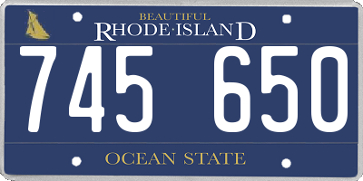 RI license plate 745650