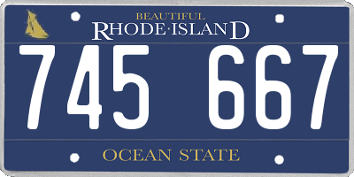 RI license plate 745667