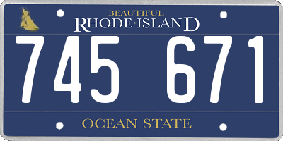 RI license plate 745671