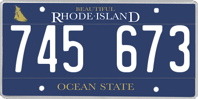 RI license plate 745673