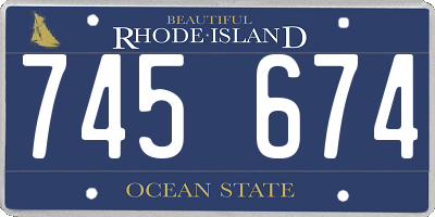 RI license plate 745674