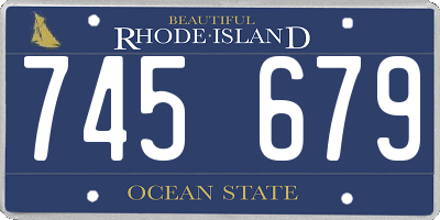 RI license plate 745679