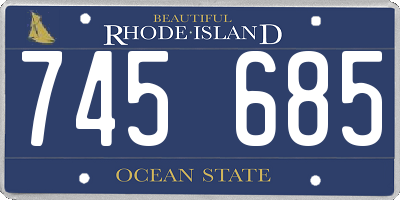 RI license plate 745685