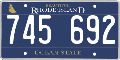 RI license plate 745692