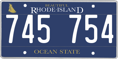 RI license plate 745754